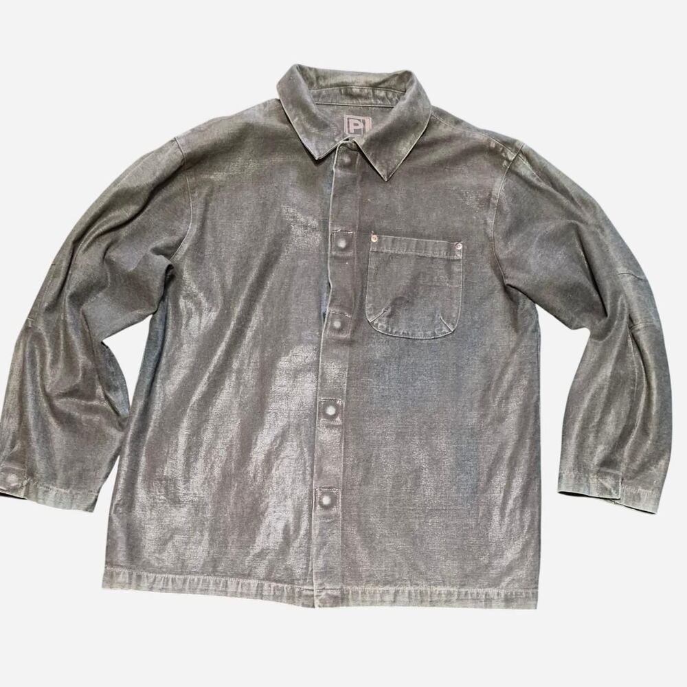 Vintage USA Made Men's Pewter Denim Work Jacket Size XL